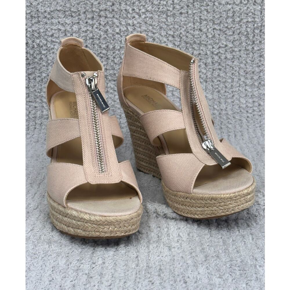 Michael Kors Pink Damita Espadrille Wedge Sandal Size 7M #77757